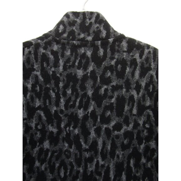 Chiaramente Sweater Medium Wool Open Tunic Cardigan Animal Print - Picture 8 of 11